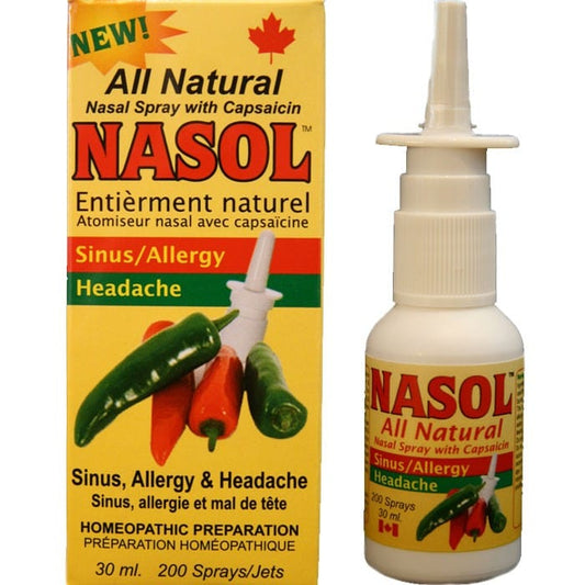 Nasol All Natural Nasal Spray for Allergies, Headaches, and Sinus Infections, 30ml, 200 Doses