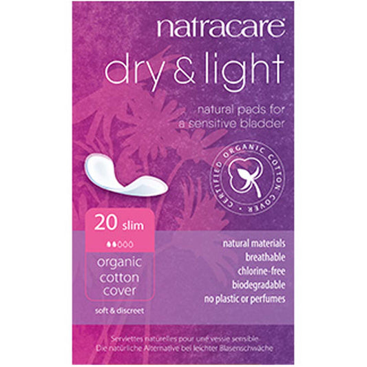 Natracare Organic Dry & Light Incontinence Pads, 20 Pads