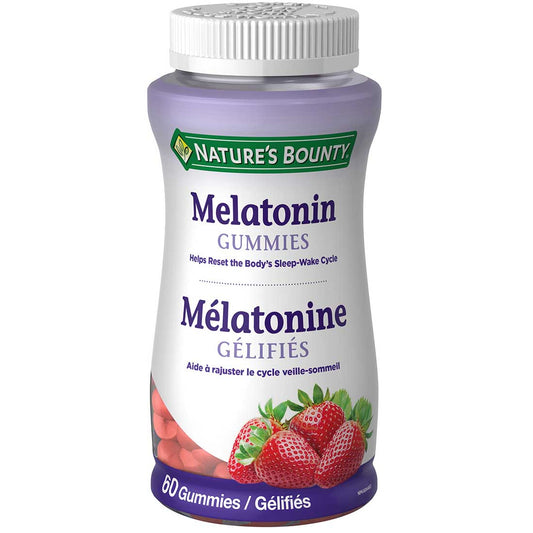 Nature's Bounty Melatonin Gummies 2.5mg, 60 Gummies (Strawberry Flavoured)