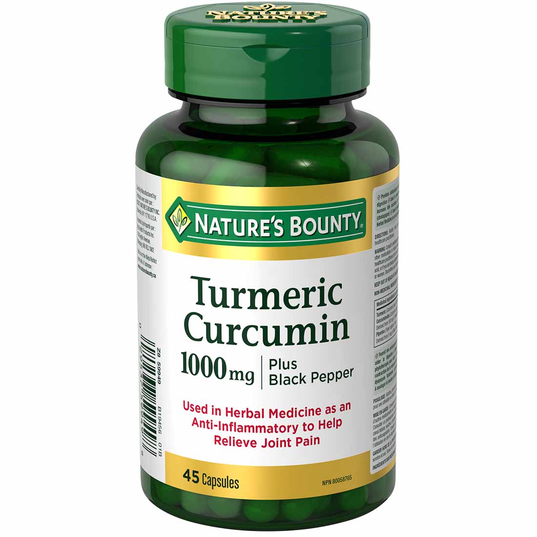 Nature's Bounty Turmeric Curcumin plus Black Pepper, 45 Capsules