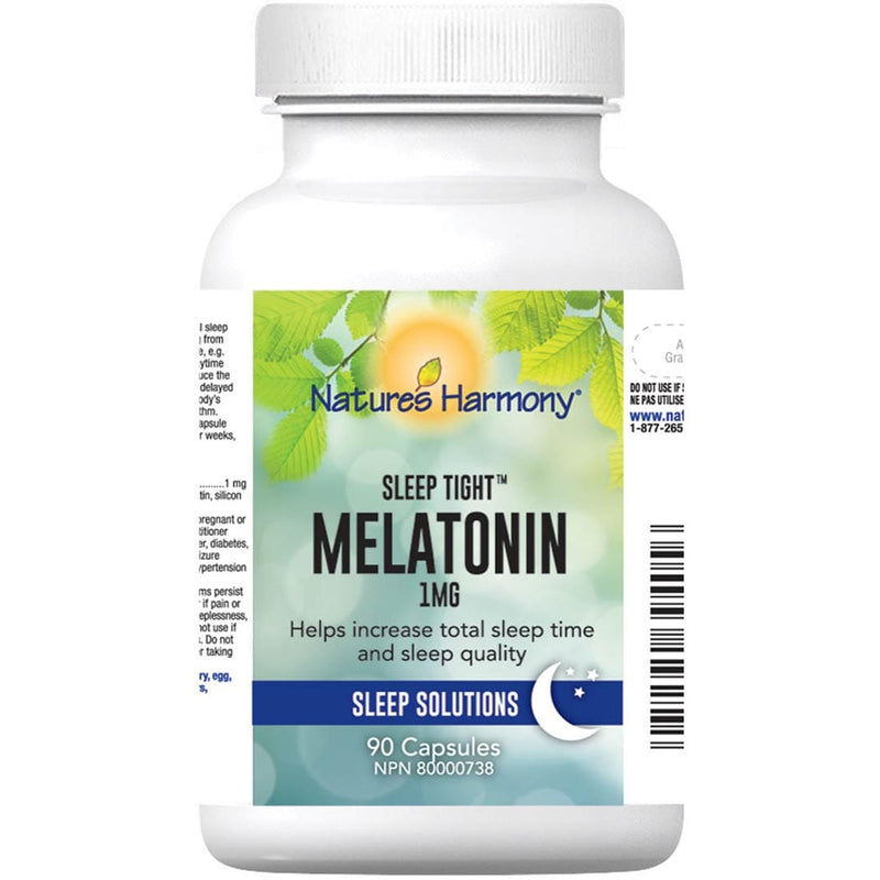 Nature's Harmony Melatonin 1mg, Low-Dose Sleep Support, 90 Capsules