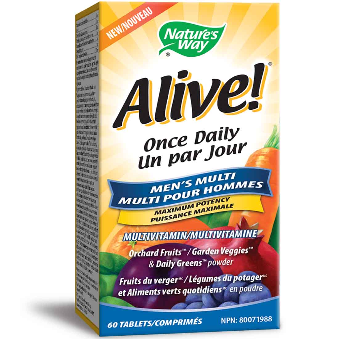Nature's Way Alive! Men’s Once Daily with L-Arginine Multivitamin & Multimineral, 60 Tablets