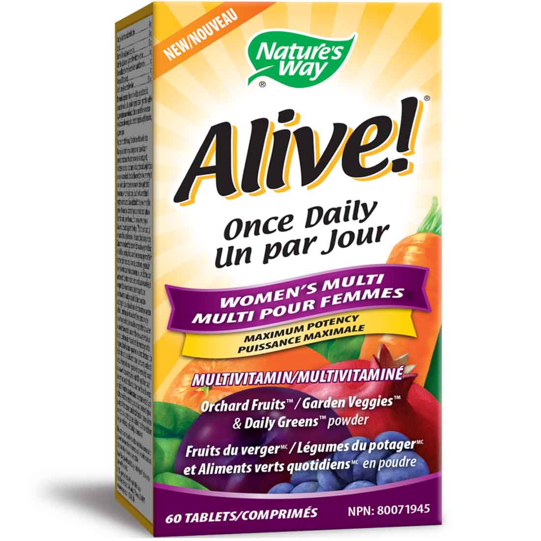 Nature's Way Alive! Women’s Once Daily with Green Tea Extract Multivitamin & Multimineral, 60 Tablets