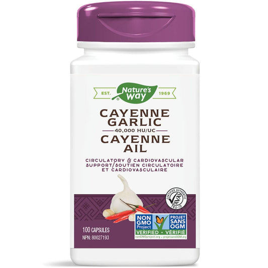 Nature's Way Cayenne-Garlic, 100 Vegetable Capsules