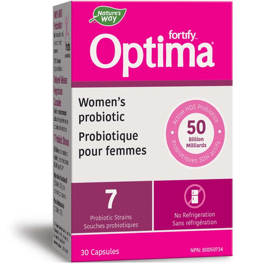 Nature's Way Optima, Women's, 50 Billion Active Shelf Stable Probiotics (Dairy and Gluten Free), 30 VCaps