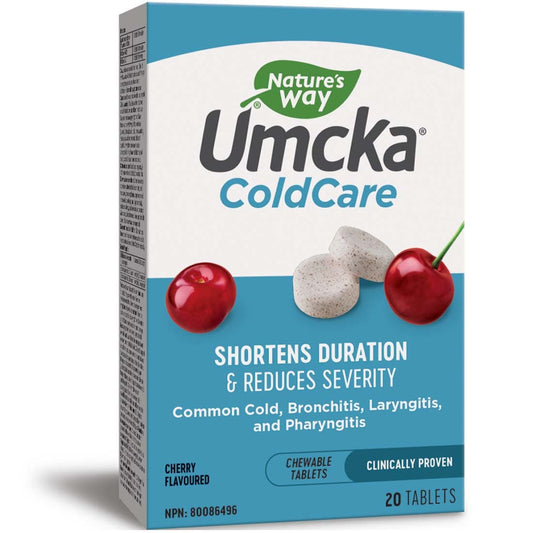 Nature's Way Umcka ColdCare (Shortens Duration & Severity of Common Cold & Bronchitis), 20 Chewable Tablets