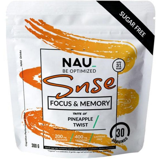 NAU Snse (Focus, Energy & Memory) Gaming Drink (Caffeine Free), 30 Servings