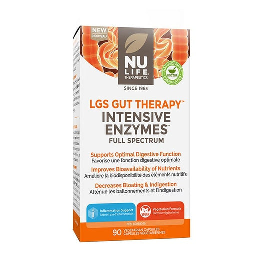 Nu-Life LGS Gut Therapy Opti-Zyme Digestive Intensive Enzymes, 90 Vegetarian Capsules