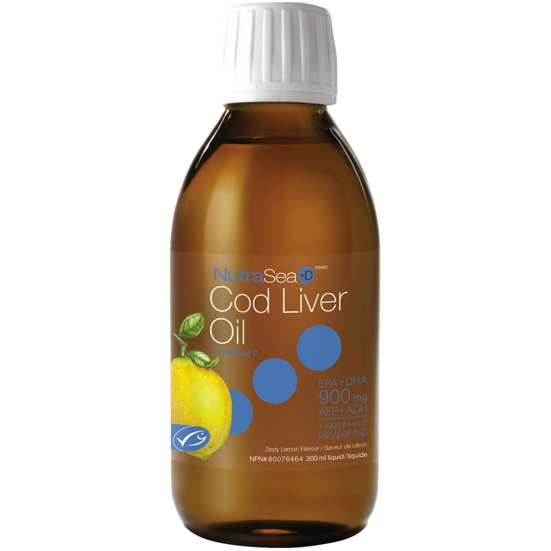 NutraSea+D Cod Liver Oil with Vitamin D, 200ml