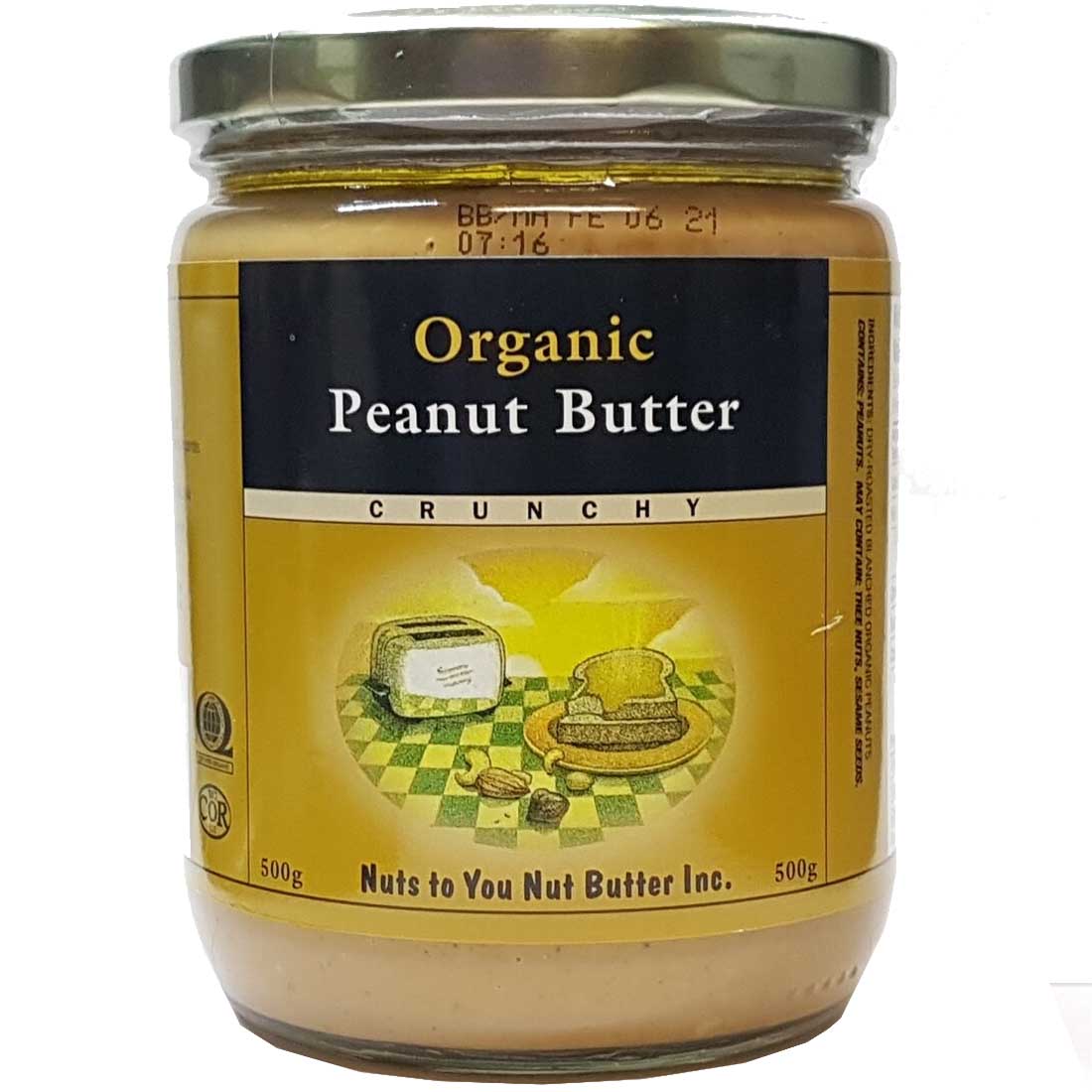 Nuts To You Organic Peanut Butter, 500g