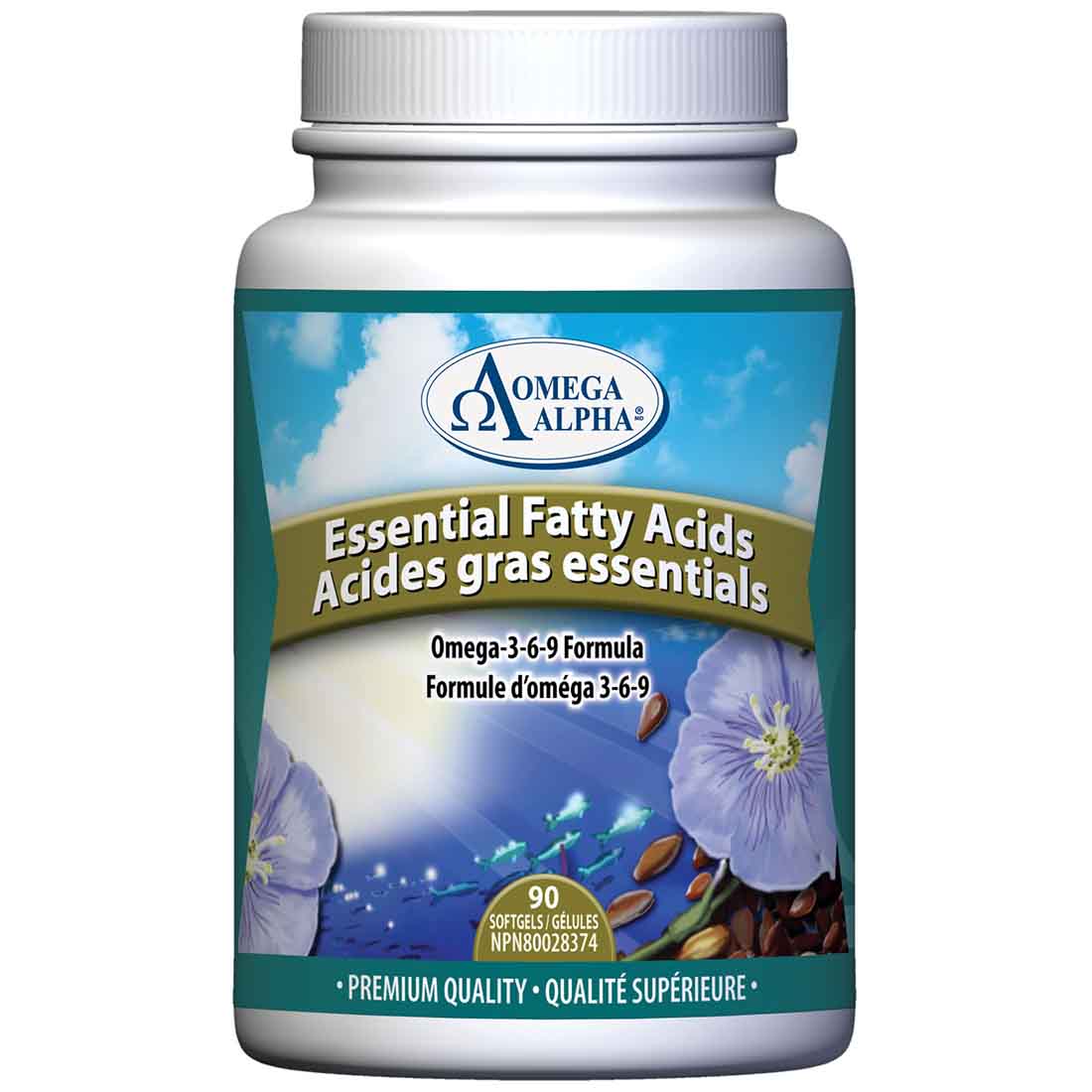 Omega Alpha Essential Fatty Acids (Omega 3-6-9), 90 Gel Capsules