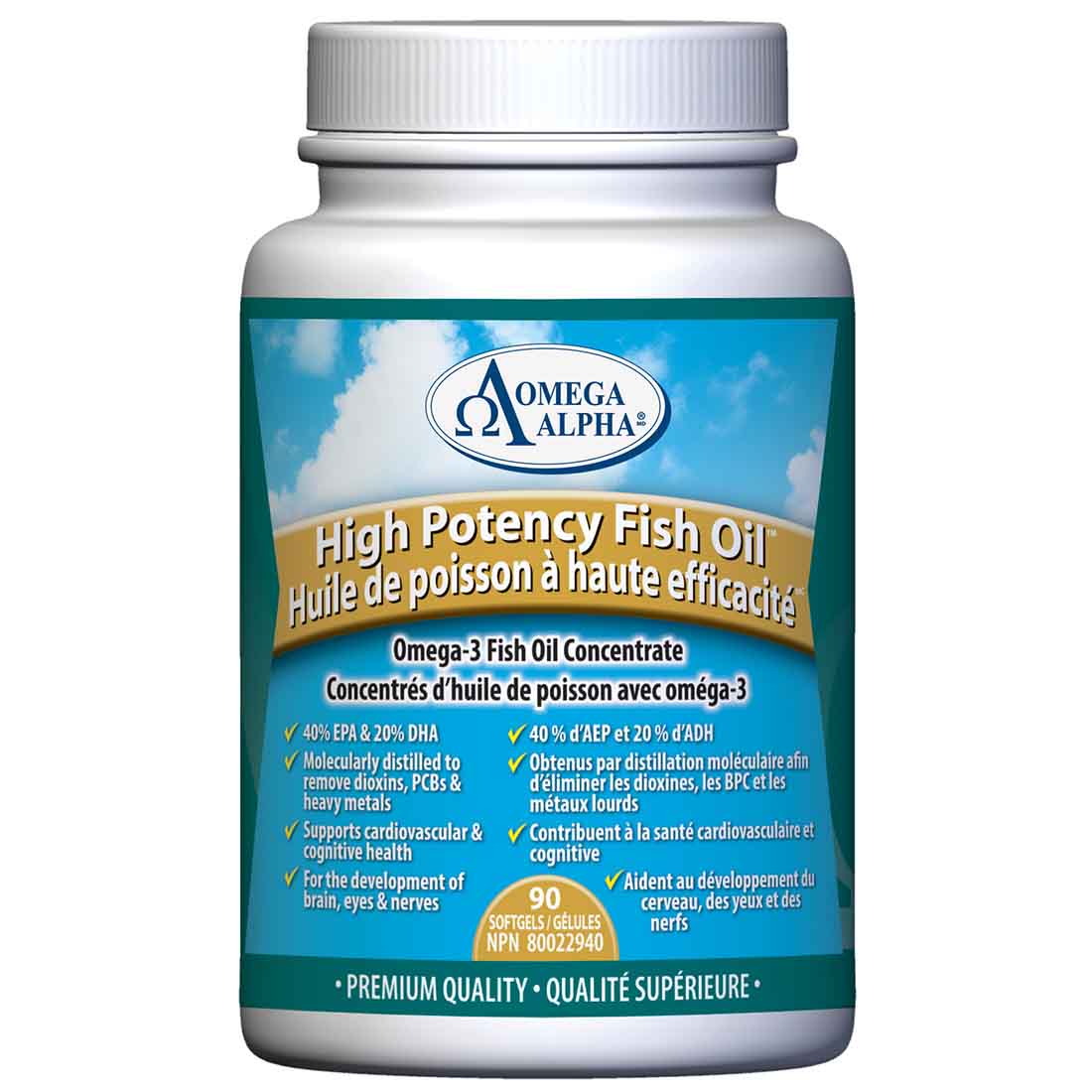 Omega Alpha High Potency Fish Oil Concentrate, 90 Gel Capsules