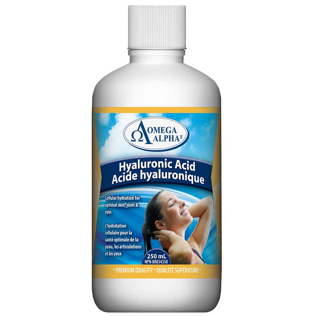 Omega Alpha Hyaluronic Acid Liquid (with Vitamin C), 250ml