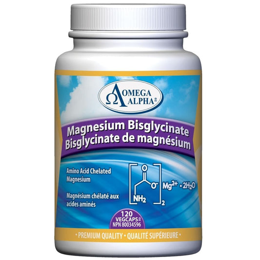 Omega Alpha Magnesium Bisglycinate, 120 Capsules