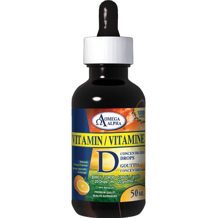 Omega Alpha Vitamin D3 1000IU Concentrated Drops (1,000 Servings!), 50ml
