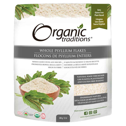 Organic Traditions Whole Psyllium Flakes, 340g
