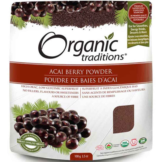 Organic Traditions Acai Berry Powder (100% Pure Freeze Dried), 100g