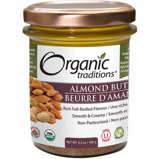 Organic Traditions Almond Butter (Roasted), 180g