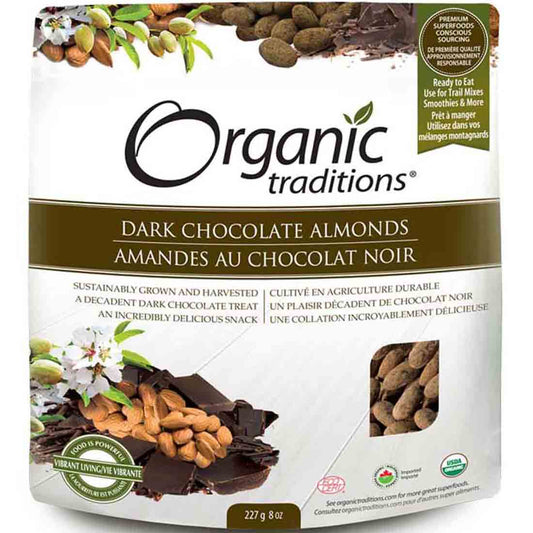 Organic Traditions Organic Dark Chocolate Covered Almonds, Delicious