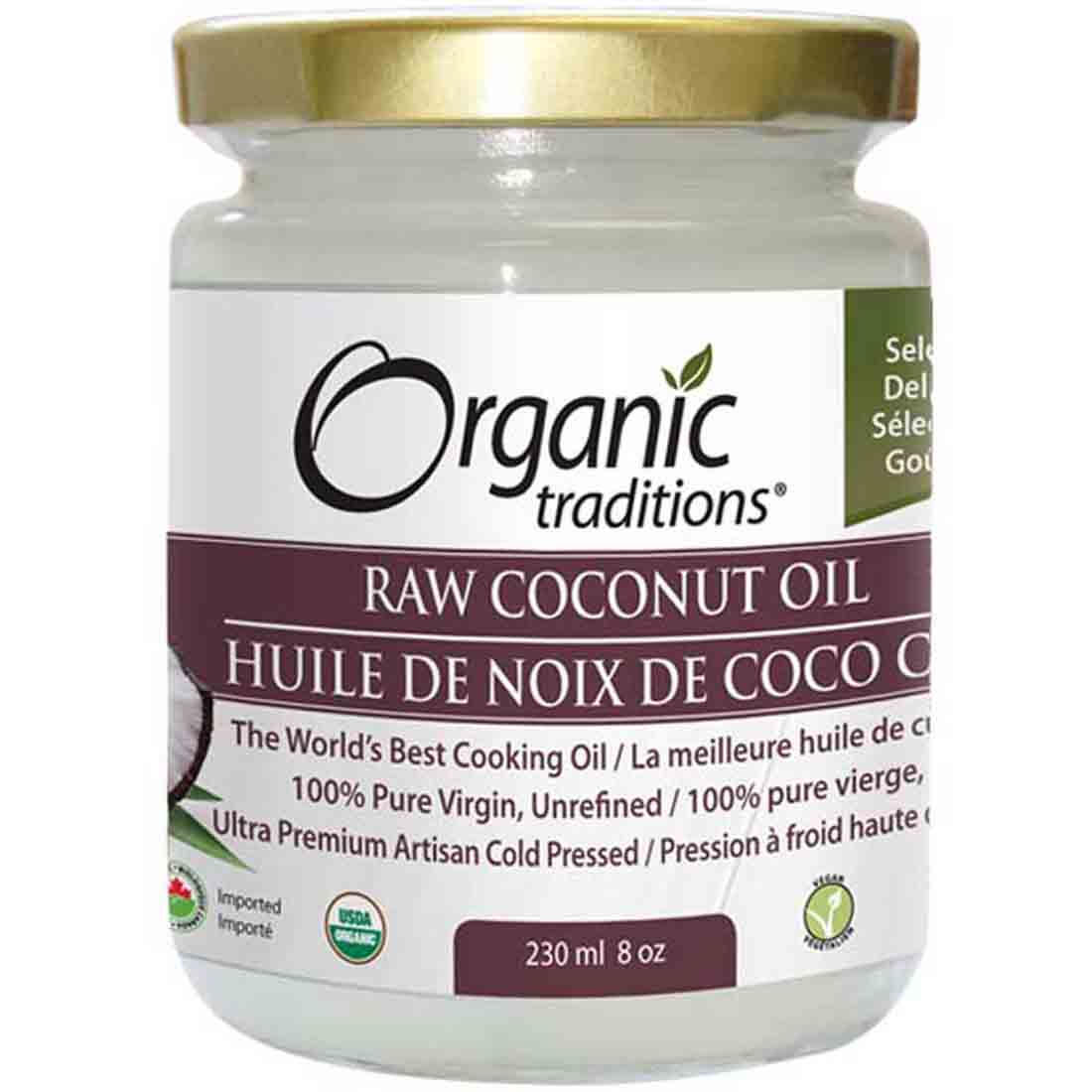 Organic Traditions Raw Coconut Oil, 100% Pure Virgin Organic Coconut Oil, Unrefined, Artisan Cold Pressed