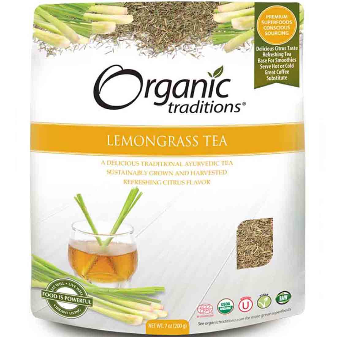 Organic Traditions Lemongrass Tea Cut, 200g