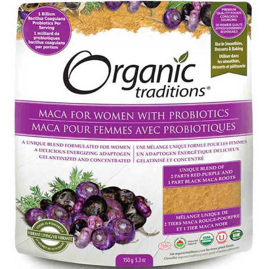 Organic Traditions Maca Women's Powder with Probiotics, 150g