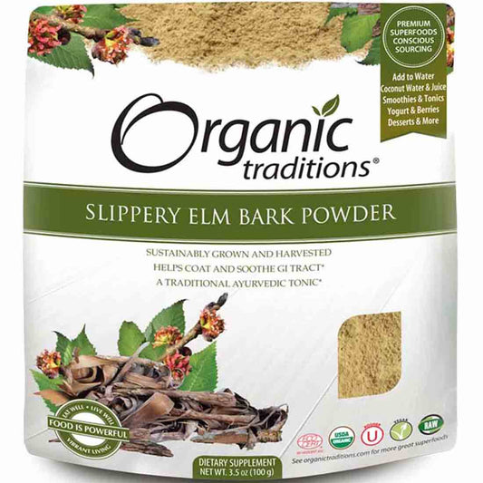 Organic Traditions Slippery Elm Bark Powder, 200g