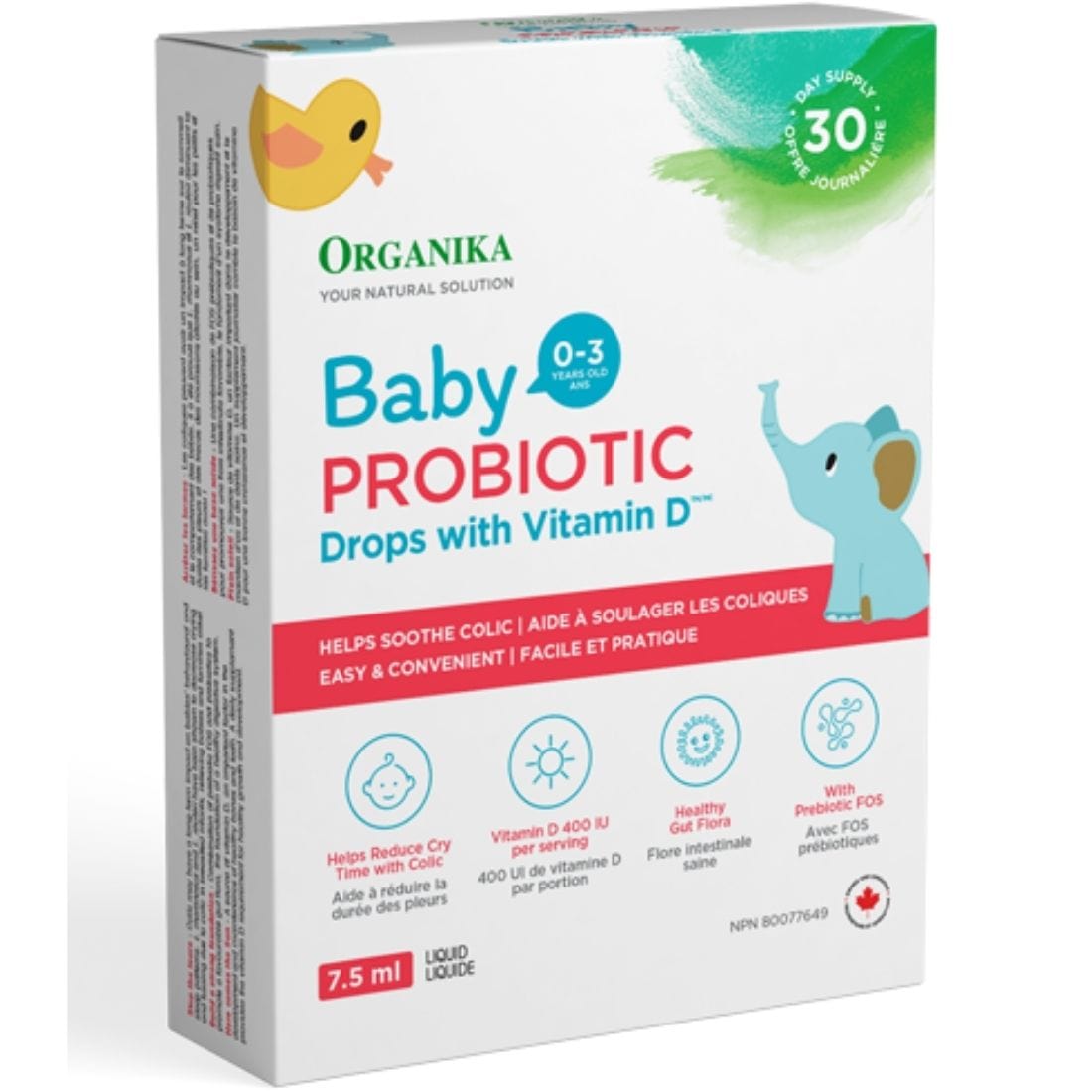 Organika Baby Liquid Probiotic with Vitamin D Drops, 7.5ml (0-3 years)