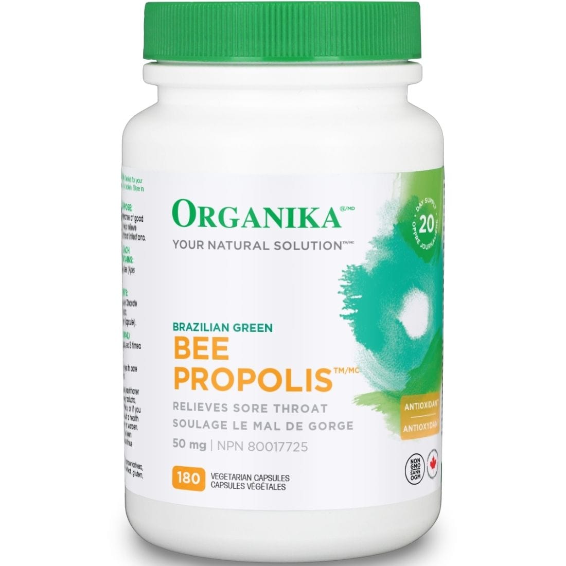 Organika Bee Propolis - Brazilian Green, 50mg, 180 Vegetarian Capsules