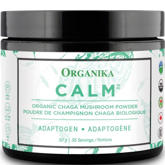 Organika Calm, Organic Chaga Mushroom Powder (Sustainably Sourced), 50g