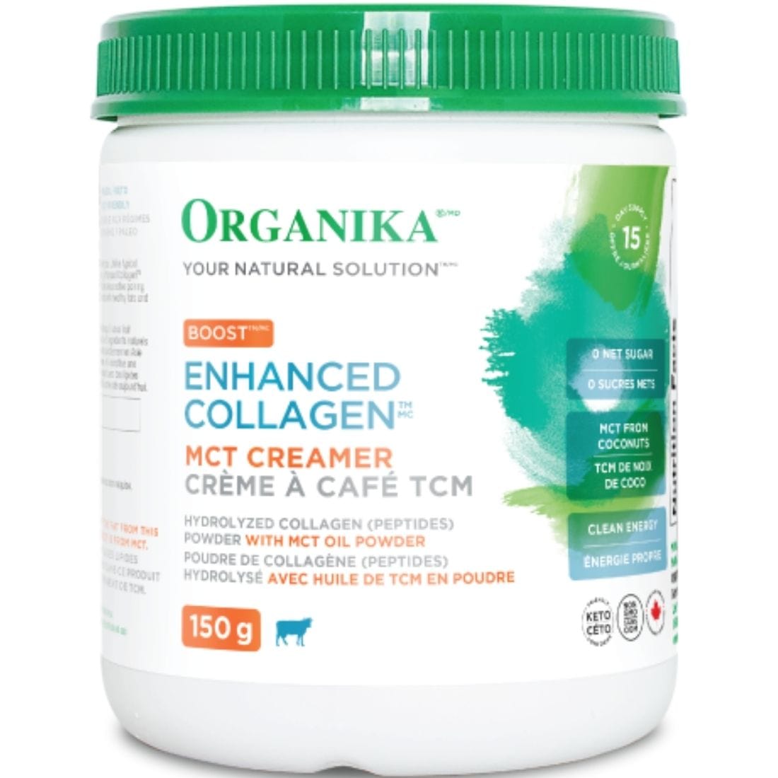 Organika Enhanced Collagen Boost with MCT Oil (Keto Collagen Creamer), 150g