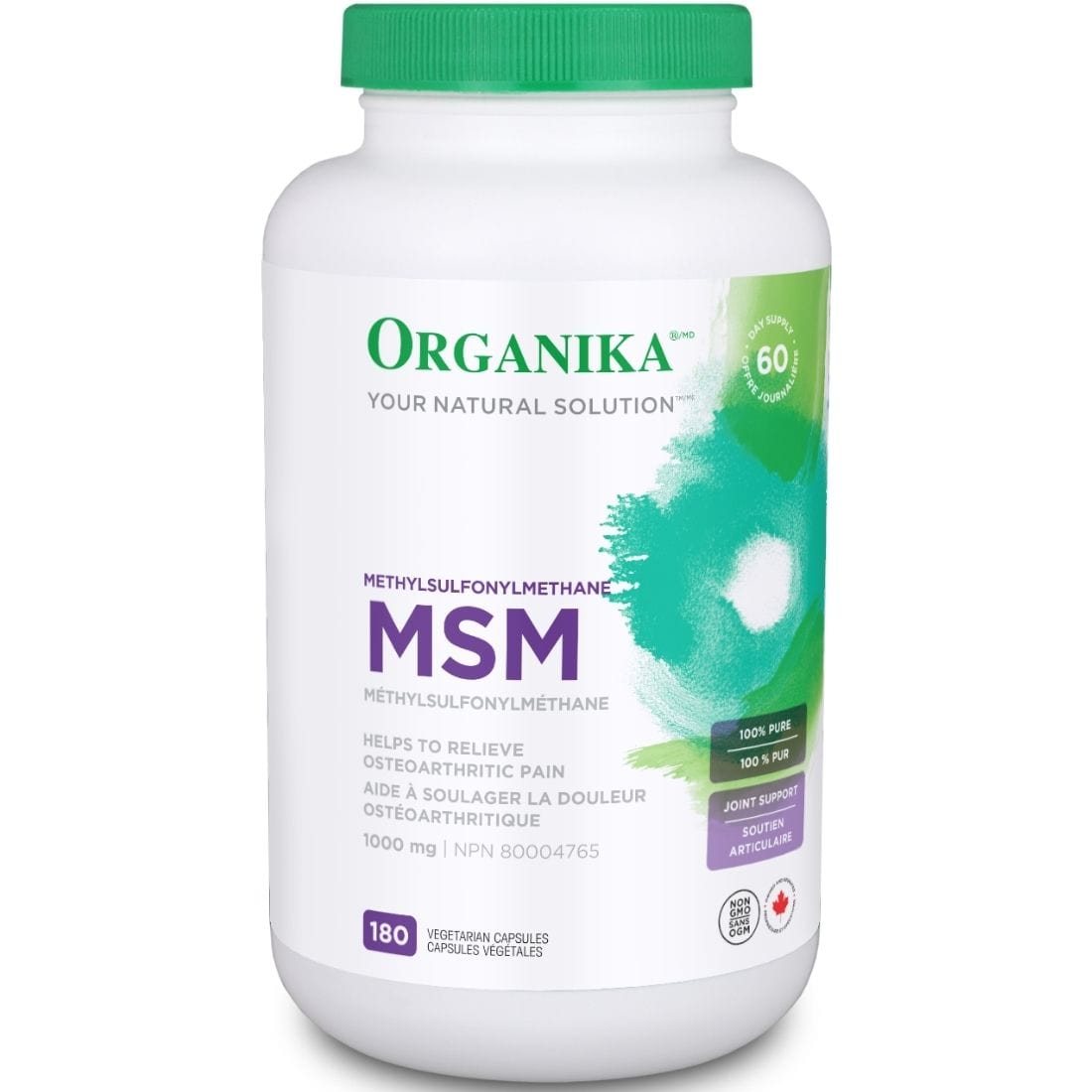 Organika MSM 100% Pure (Helps Relieve Osteoarthritic Pain), 1000mg