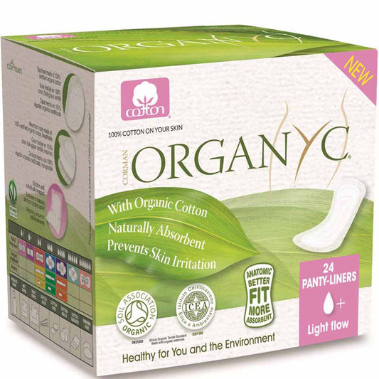 Organ(y)c Folded Panty Liners, Light Flow, 100% Organic Cotton, 24 Liners