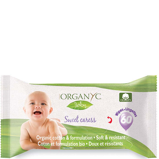 Organ(y)c Sweet Caress Baby Wipes, Organic Cotton Formulation, 60 Wipes