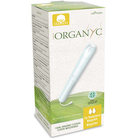 Organ(y)c Tampons with Applicator, Regular, 100% Organic Cotton, 16 Tampons