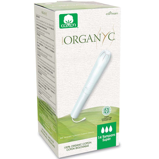 Organ(y)c Tampons with Applicator, Super, 100% Organic Cotton, 14 Tampons