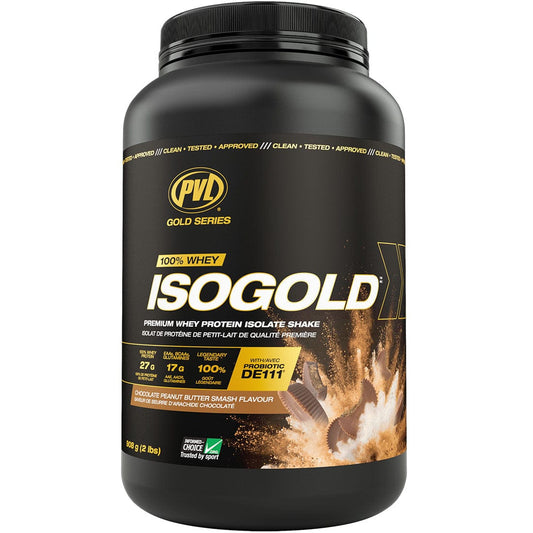 Chocolate Peanut Butter Smash 2lb | PVL IsoGold Whey Protein Isolate Protein Powder, With Probiotics, Enzymes & Zero Fillers