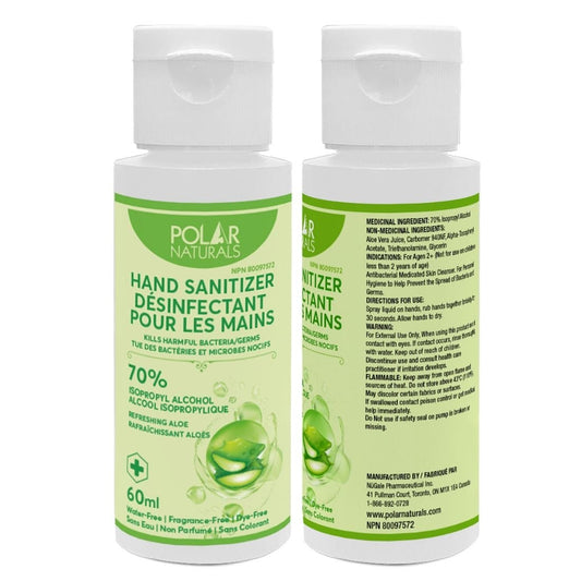 Polar Naturals Hand Sanitizer (With Aloe), 60ml