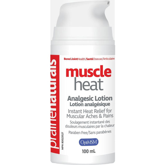 Prairie Naturals Muscle Heat with OptiMSM, Instant Heat Muscle Relief Lotion for Muscles 100ml