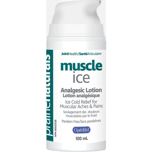 Prairie Naturals Muscle Ice with OptiMSM, Instant cold relief lotion for muscles, 100ml