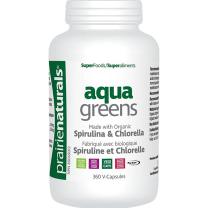 Prairie Naturals Organic Aqua Greens (Spirulina & Chlorella), V-Capsules