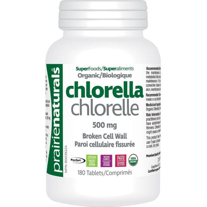 Prairie Naturals Organic Chlorella Tablets 500mg, Broken Cell Wall, Non-GMO