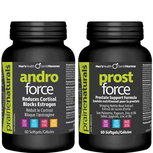 Prairie Naturals Prostate Protection Pack (Prost-Force & Andro-Force), 2 x 60 capsules