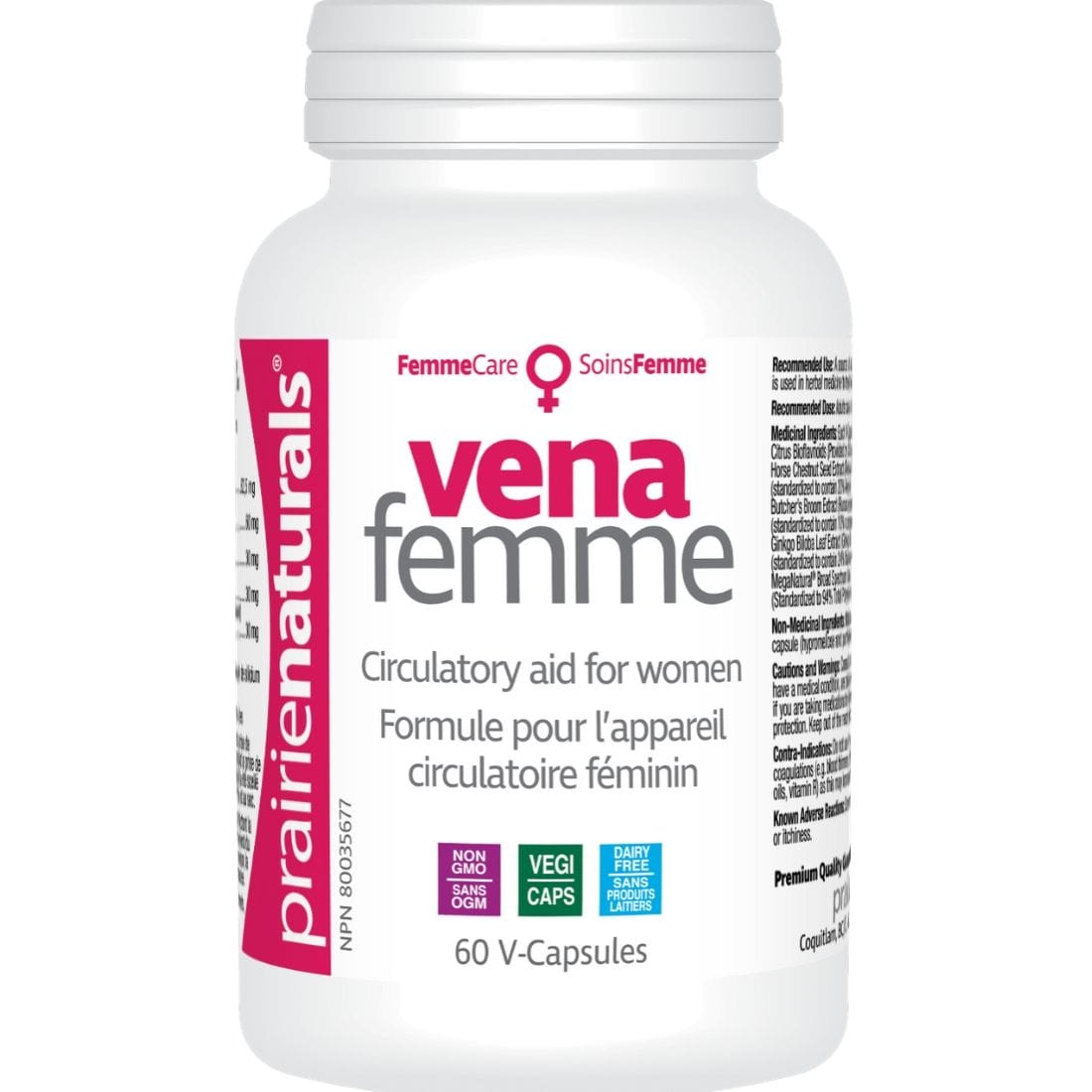 Prairie Naturals Vena Femme (Vein and Circulatory Support for Women), 60 Capsules