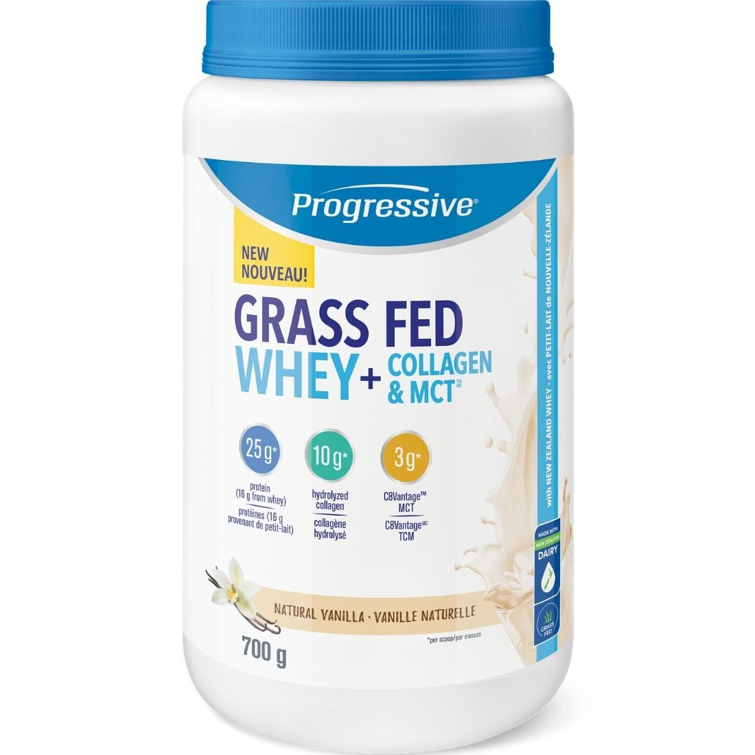 Progressive Grass Fed Whey + Collagen & MCT Powder, 700g