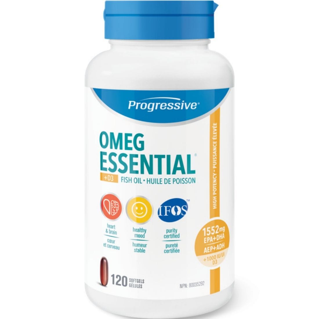 Progressive OmegEssential + D, High Potency Fish Oil