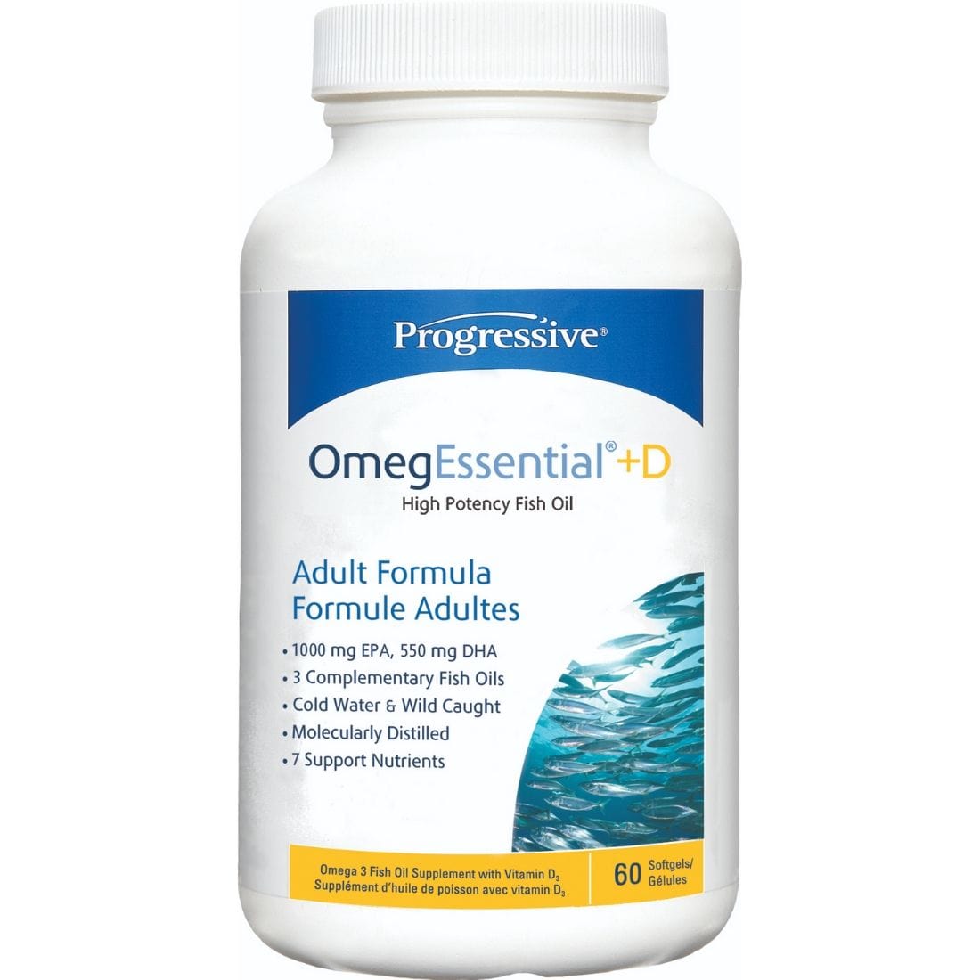 Progressive OmegEssential + D, High Potency Fish Oil, Softgels