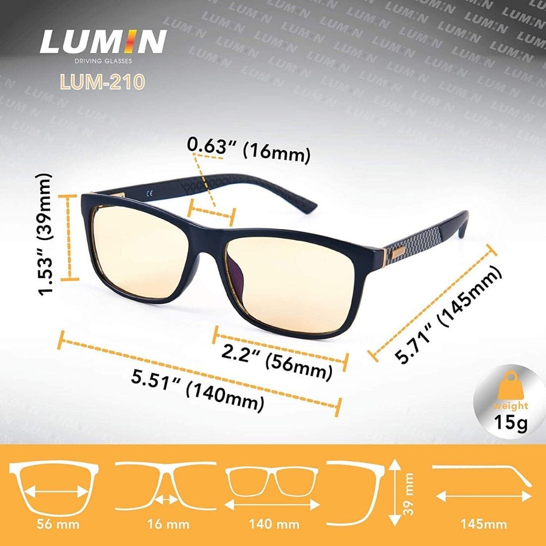 Prospek Lumin Driving Glasses Shift - All-Weather Glasses for Rain, Fog, and Night Driving - Improve Road Safety - Unisex