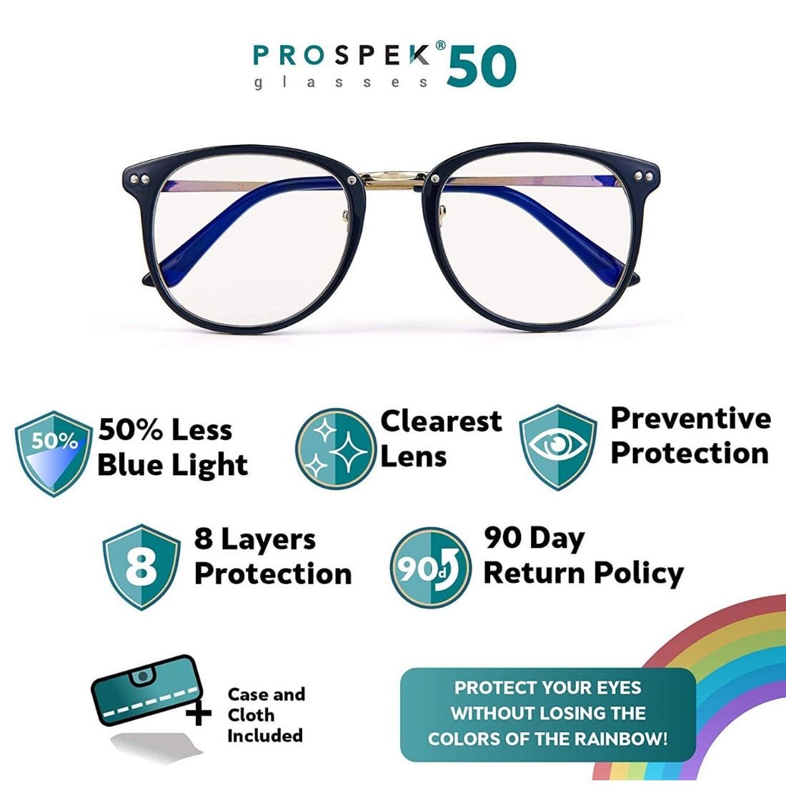 Prospek Anti-Blue Light Glasses Onyx, Clearance 50% Off, Final Sale