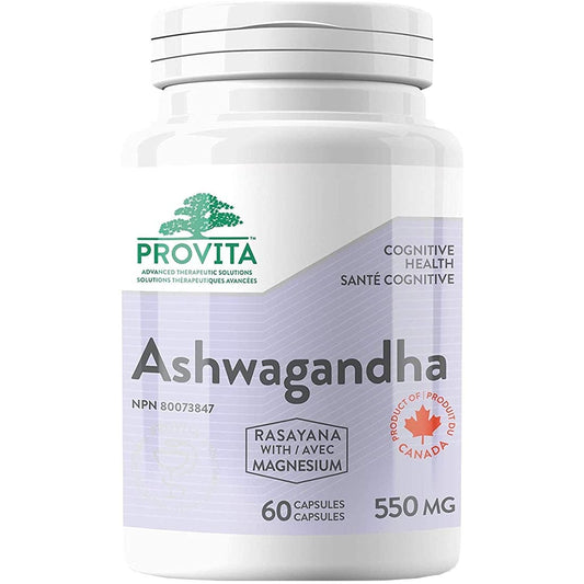 Provita Ashwagandha 550mg with Magnesium 50mg, 60 Capsules